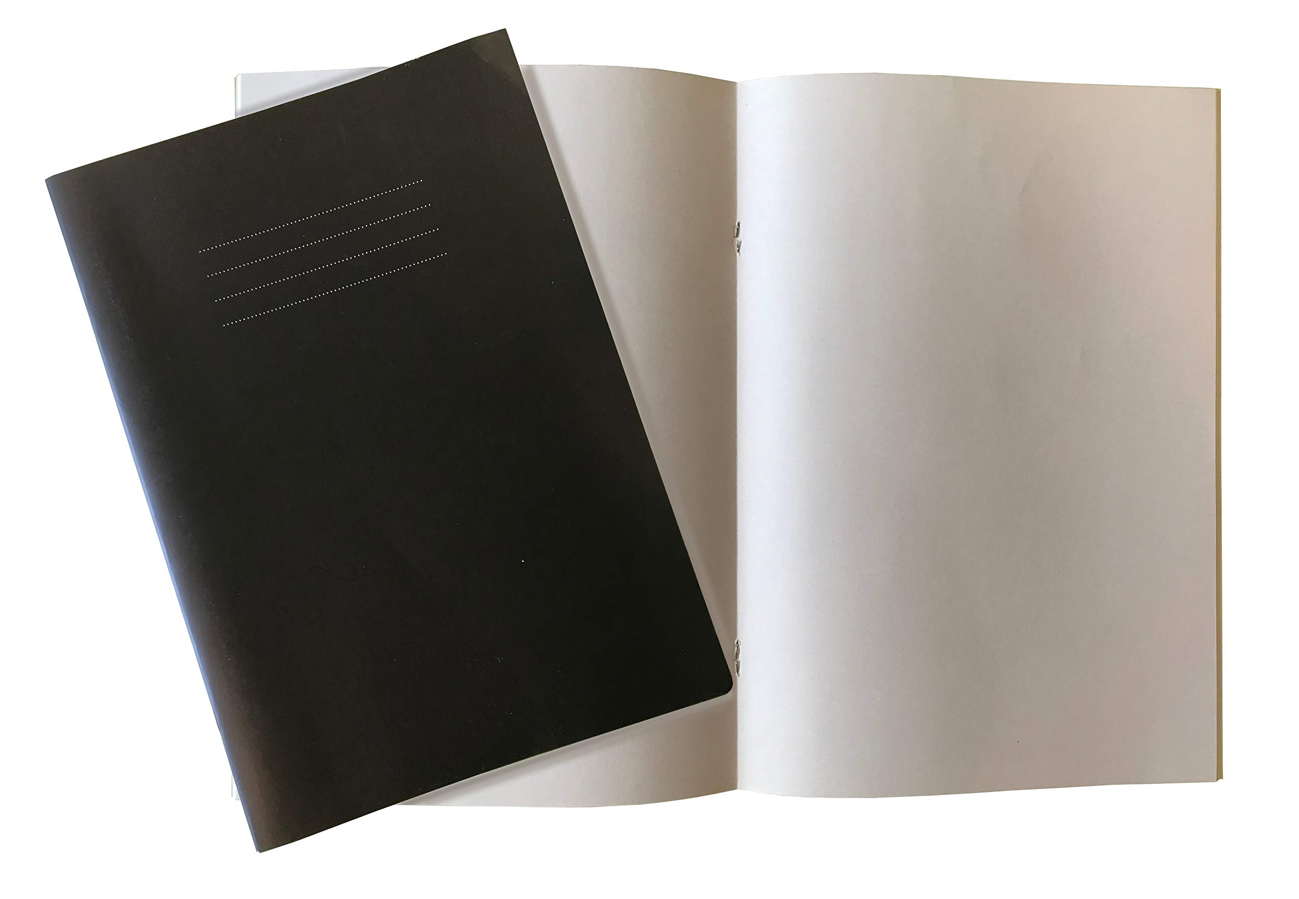 NU Education A4 Size Plain White Paper Sketchbook 100gsm 40 Pages Black Covers, NU602007V1