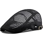 Taidor Men's Mesh Cap Breathable Summer Newsboy Hat Adjustable Beret Ivy Cap Irish Cabbie Driving Hunting Hats