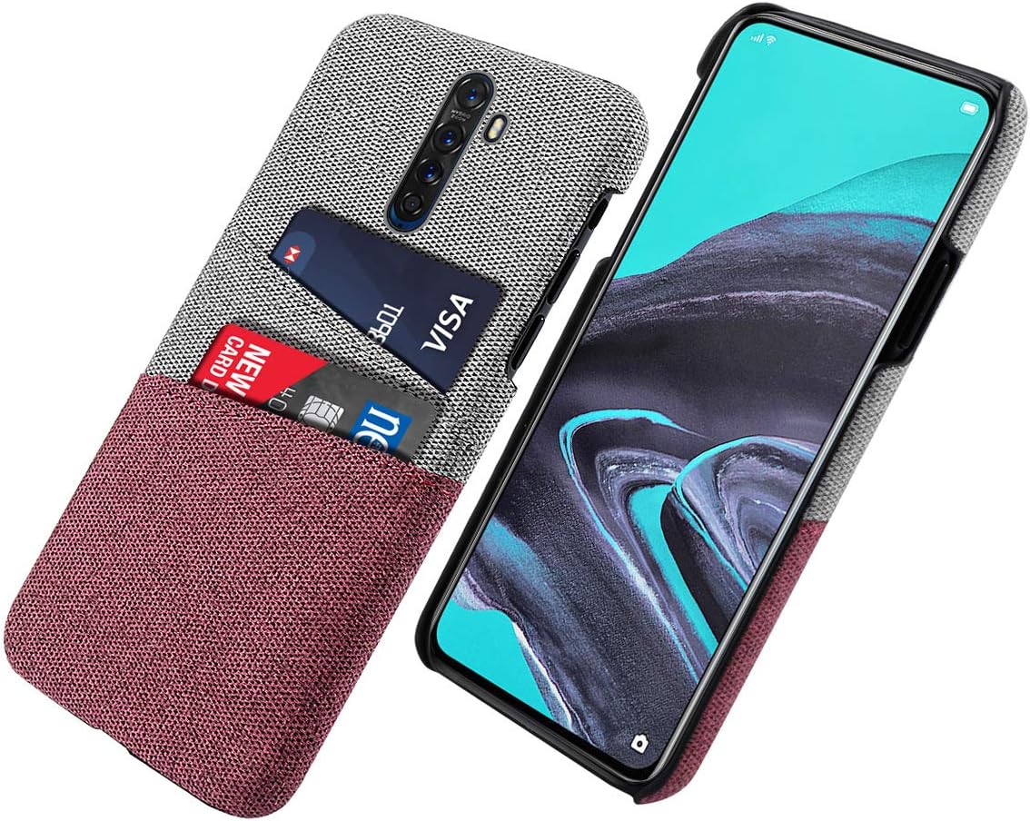 fitmore Compatible with Oppo Reno 2 case, Premium PU Cover Shockproof Protection with Anti-Slip Anti-Scratch Cover for Oppo Reno 2 (Red)
