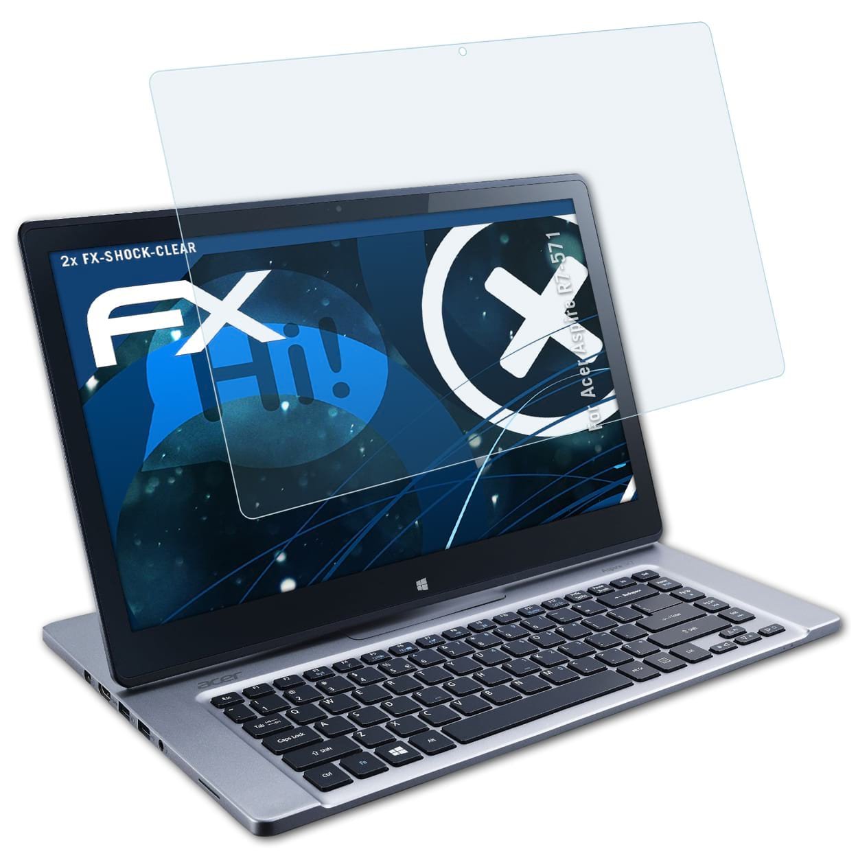 atFoliX Anti Shock Screen Protector for Acer Aspire R7-571 Protector Film -  2 x FX-Shock-Clear ultra-clear and shock-absorbing Screen Protection Film:  ...