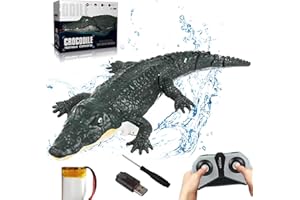 2.4 Ghz Remote Control Alligator with Dual-Propeller, Realistic Waterproof Rechargeable RC Alligator Water Toys for Swimming 
