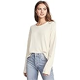 THE GREAT. Women's The Long Sleeve Crop Tee, Washed White, S