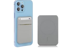 YesDoes Magnetic Phone Card Holder,Compatible with MagSafe,Stretchy Lycra Double Pocket Wallet,Credit ID Card Cash Pouch,Mag Safe Phone Sleeve Case,Design for iPhone 14,13,12,Plus,Pro,Pro Max Gray