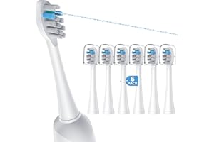 FitMount 6 Pack Toothbrush Replacement Heads Compatible with WaterPik Sonic Fusion 2.0, FitMount Flossing Brush Head Fit for Water-Pic SF-01W SF-02W and 2.0 SF-03 SF-04