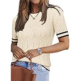 Arach&Cloz Women's Cotton Blend Breathable Crochet Summer Tops 2025