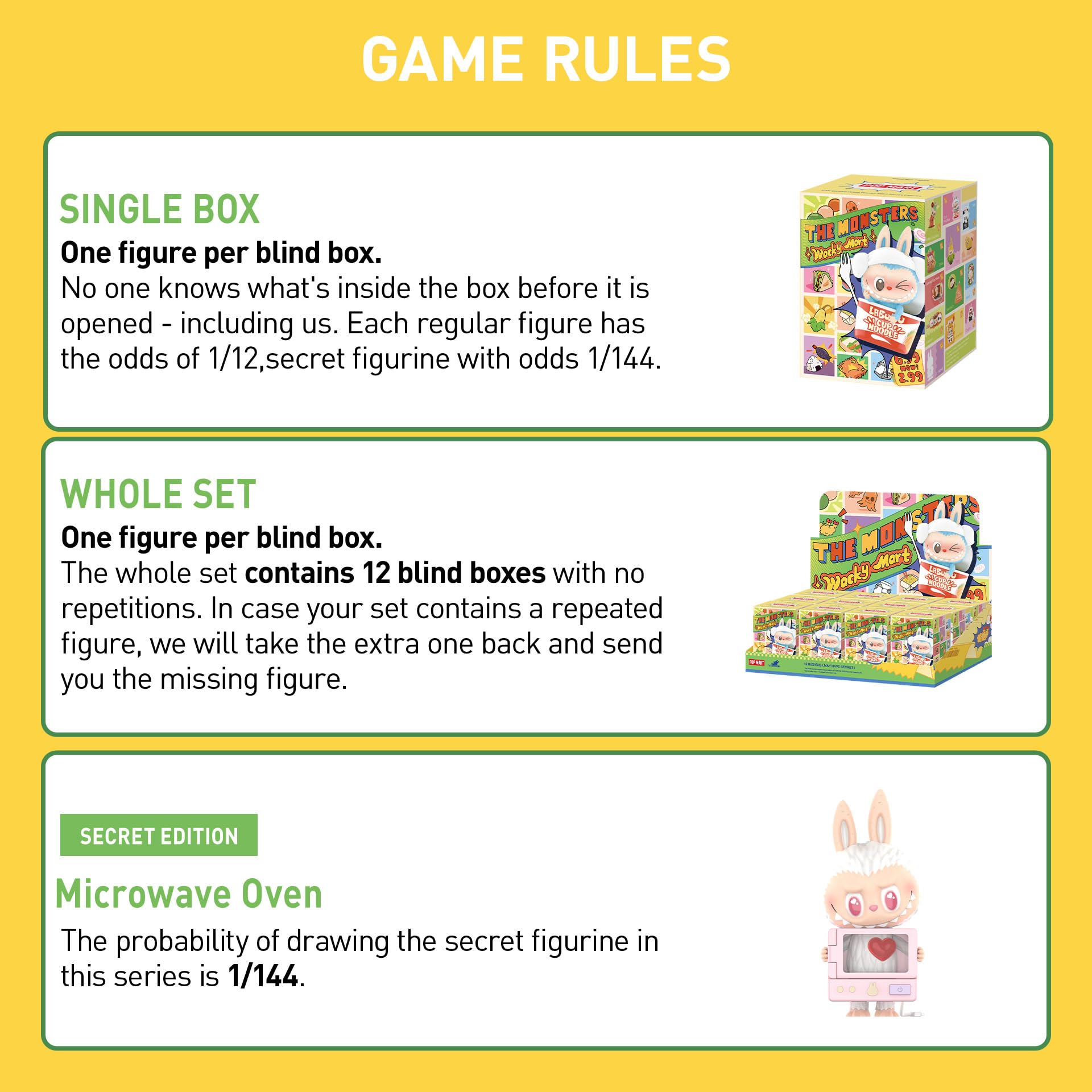 POP MART The Monsters Wacky Mart Series Blind Box Figures, Random Design Action Figures Collectible Toys Home Decorations, Holiday Birthday Gifts for Girls and Boys, Single Box