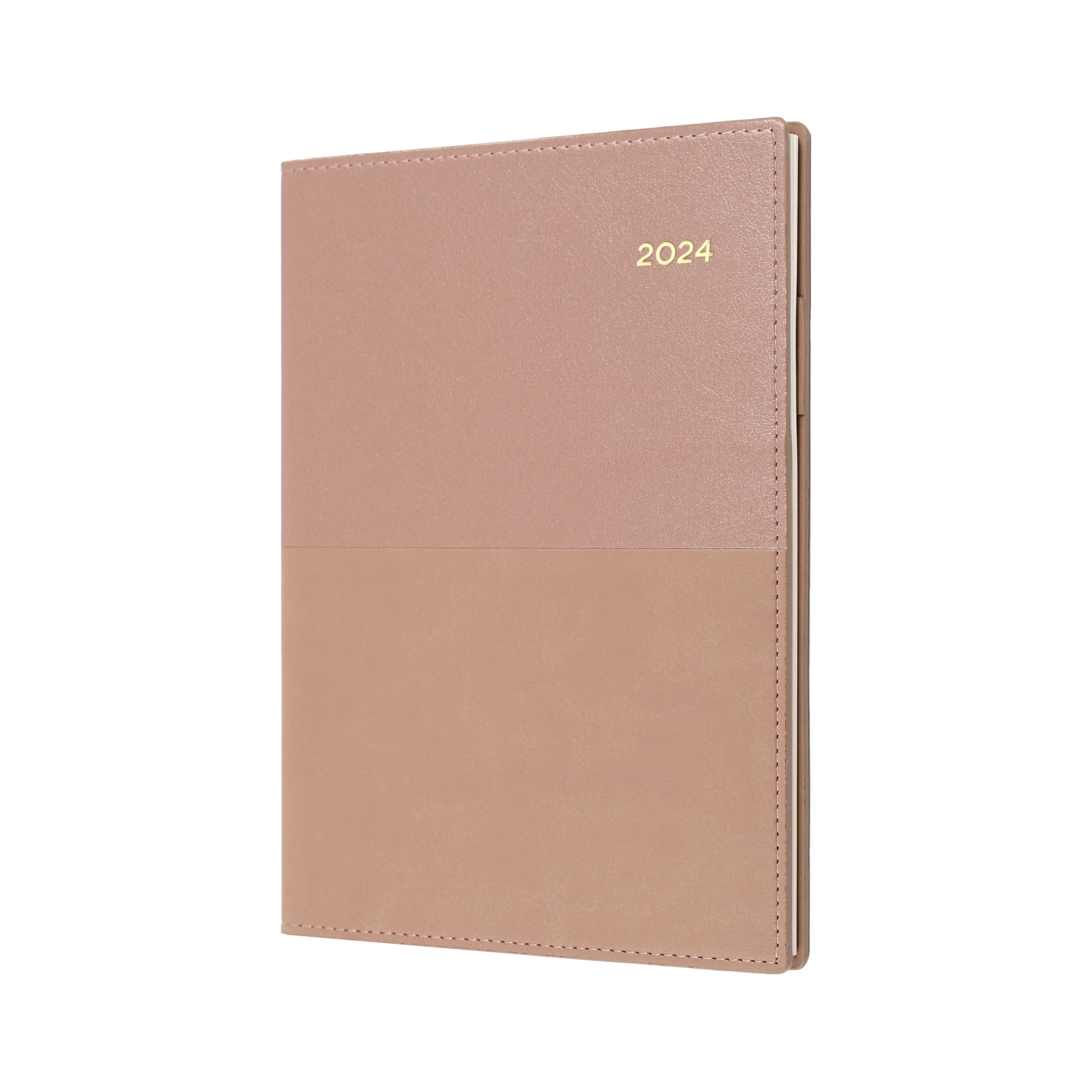 Collins Valour 2024 Diary A5 Day to a Page (with Appointments) - Lifestyle Planner and Organiser for Office, Work, Personal and Home - January to December 2024 Diary - Daily - Rose Gold - VAL251.49-24