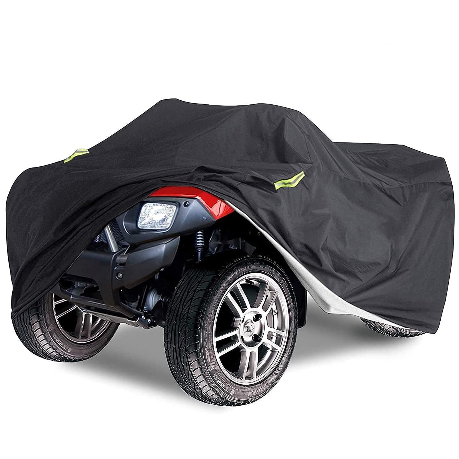 ATV Quad Cover Waterproof, Delixike Heavy Duty Power Bike Cover,Outdoor ATV Cover for for All Motorcycle, Honda,Polaris,Yamaha,Suzuki(Black/223 * 106 * 99cm)