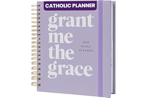 Blessed is She 2026 Yearly Catholic Planners for Women - 8"x10" Purple Big Spiral Bound Catholic Liturgical Planner, Christian Gifts for Women Faith, Daily Planner Organizer for Students