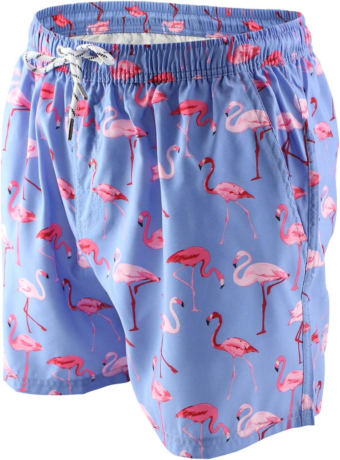 Mens Printed Swim Trunks Quick Dry Beach Shorts with Mesh Lining