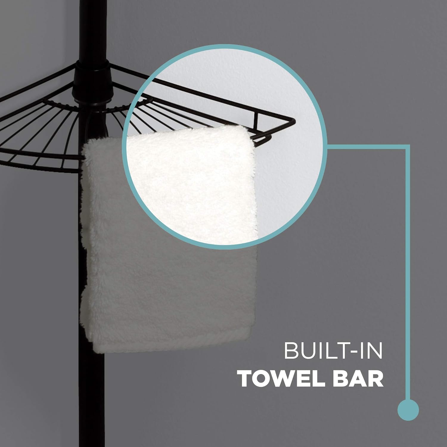 Zenna Home Shower Tension Pole Caddy, Oil Rubbed Bronze: Home & Kitchen