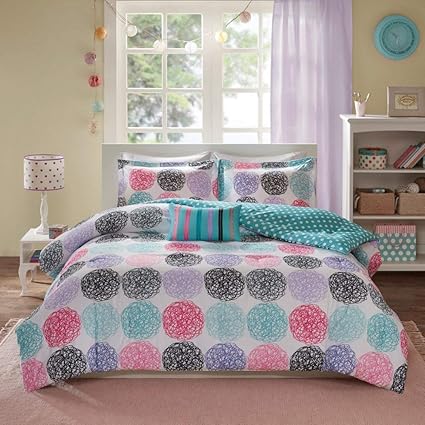 Amazon Com 1 X Full Queen Reversible Comforter Set Pink Teal