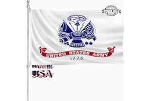 AJJSUE US Army Flag 3x5 Outdoor Double Sided American United States 1775 White Army Flags Heavy Duty 3 Ply Polyester Material USN Flags Banner with 2 Metal Grommets, 4 Rows of Stitching