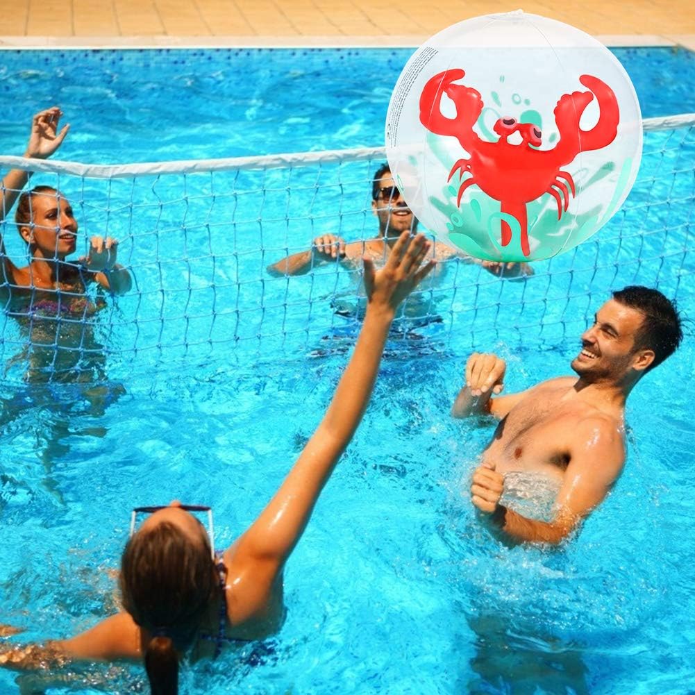 AMOR 3 Pieces 3D Beach Balls, 13 Inch Inflatable Beach Ball for Kids, Pool Toy Balls for Summer Beach Pool Party Favor Home Decoration: Sports & Outdoors