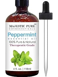 Majestic Pure Peppermint Essential Oil, Pure and Natural, Therapeutic Grade Peppermint Oil, 4 fl. oz.