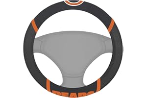 FANMATS 15030 Chicago Bears Embroidered Steering Wheel Cover, Black