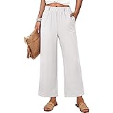 ANRABESS Womens Wide Leg Pants Summer Lounge Elastic Waist Palazzo Pants Lightweight Beach Vacation Trousers with Pockets
