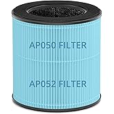 Tailulu Official AP050 AP052 Air Purifier Replacement Filter, 3-in-1 Air Purifier Filter, True H13 HEPA Filter, 1Pack(Blue)
