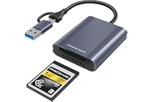 CFexpress Type B Card Reader with USB 3.2 (Gen 2) 10Gbps, USB-C&USB-A 2-in-1 CFexpress Type B Adapter, Compatible with Window