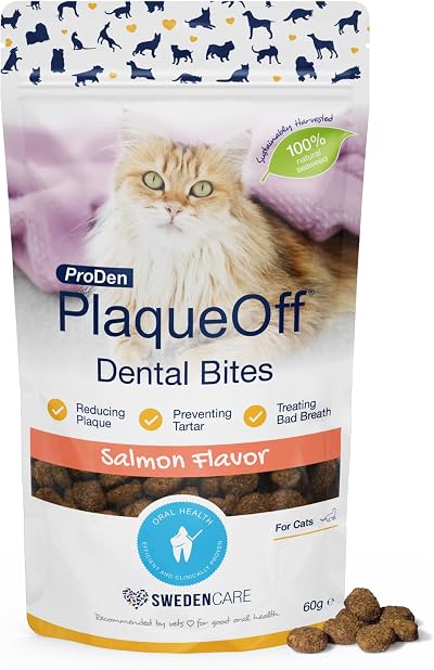 ProDen PlaqueOff Cat Dental Bites Salmon 60g Natural Teeth Cleaner