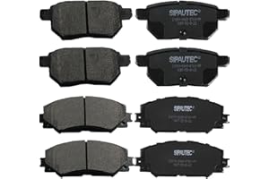 SIPAUTEC-8pcs Front and Rear Carbon Fiber Ceramic Disc Brake Pads Set Replacement For 2009-2018 Toyota Corolla with 4 Wheel Disc Brakes