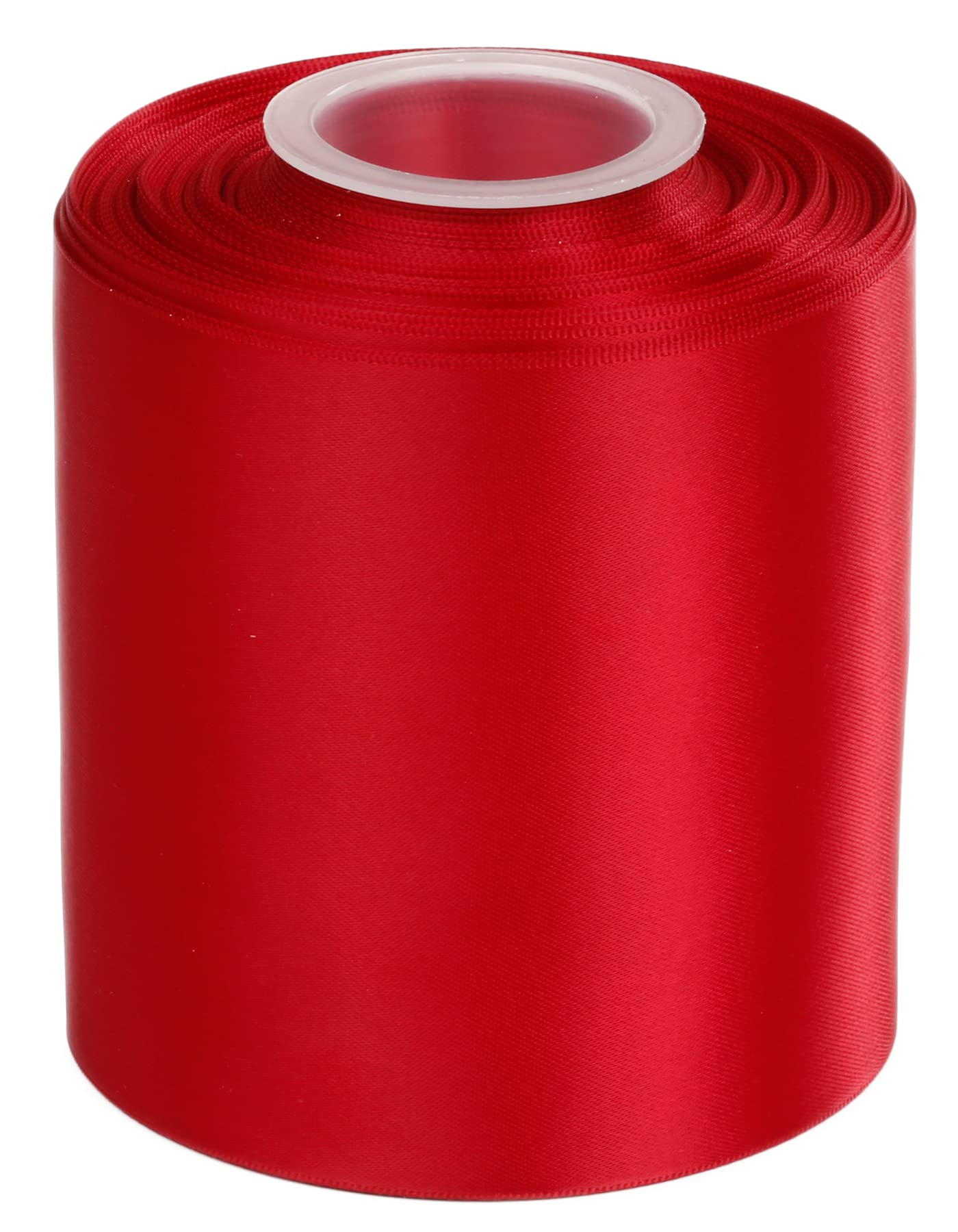 Ribbonitlux 100mm Wide Double Face Satin Ribbon 22 Meters (260-Dark Red, Set for Bow, Party Decor, Sewing Applications, Wedding and Craft