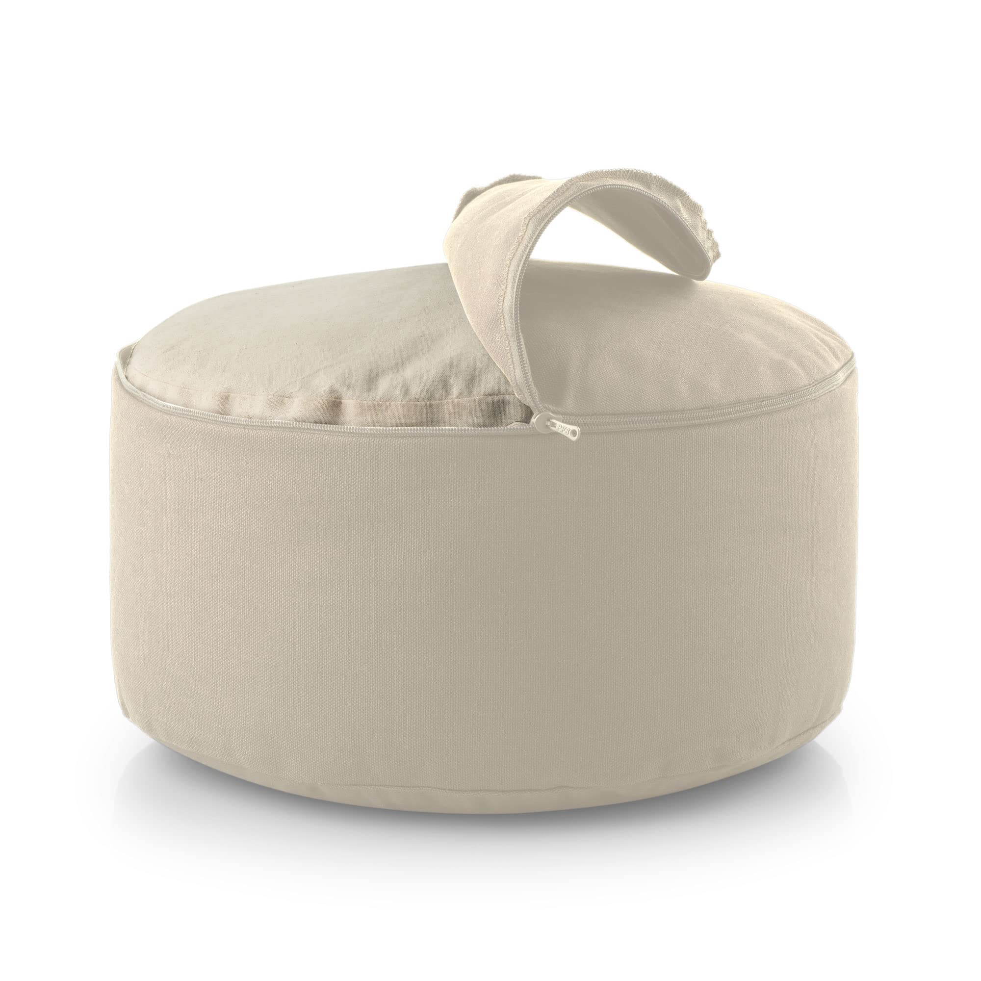 Basaho Meditation Cushion | WHEEL Zafu Meditation Cushion with Removable Washable Cover | Certified Organic Cotton Meditation Cushions | Buckwheat Hulls Cushion Meditation Pillow (Natural) - Image 6