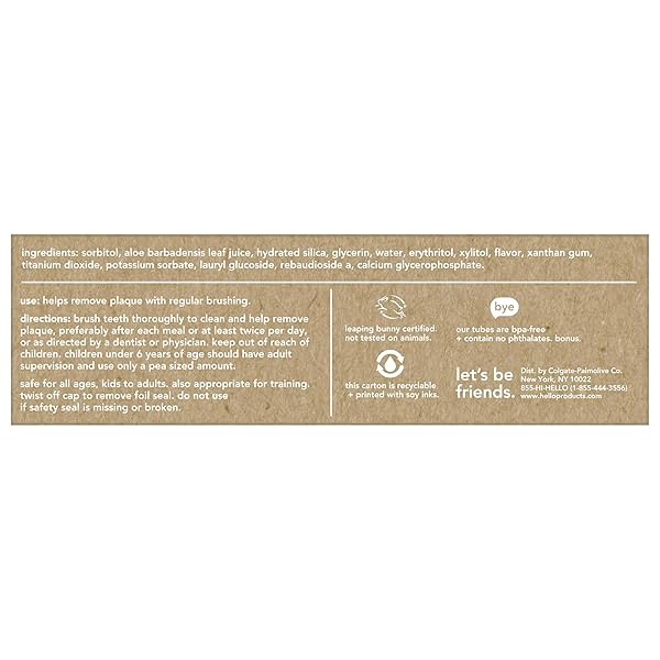 HELLO FRESH WATERMELON FLUORIDE FREE KIDS TOOTHPASTE, 4.2 OZ TUBE