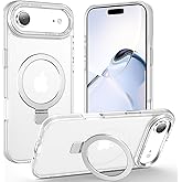 Lufanbis Magnetic for iPhone Air Case with Ring Stand, [10 FT Drop Protection] [Velvety Touch] Slim Translucent Matte Back Shockproof Phone Case for iPhone 17 Air 6.5'', Frosted White