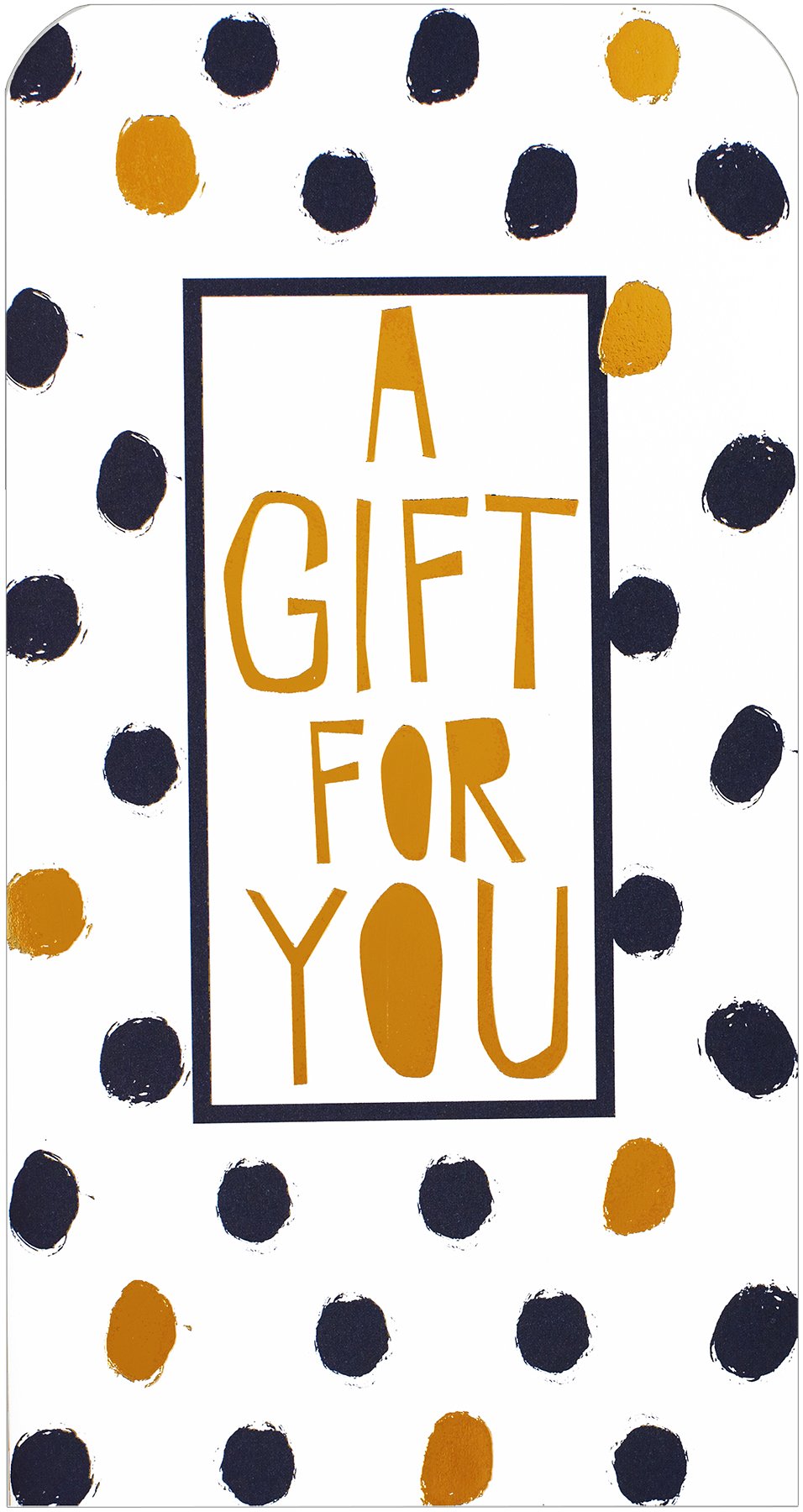 Money Wallet Gift Card & Envelope - Black Spots & Gold Metallic Text 7" x 3.5"