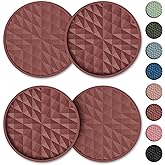 Wingcases Car Coasters Silicone [4 Pack] 2.75in Mats Non-Slip, Embedded Car Interior Accessories, Car Cup Holders Insert Coasters Decor，Red