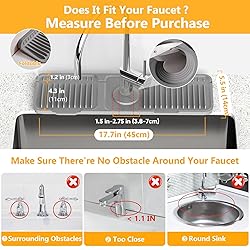 Faucet Mat for Kitchen Sink Splash Guard [7° Slope