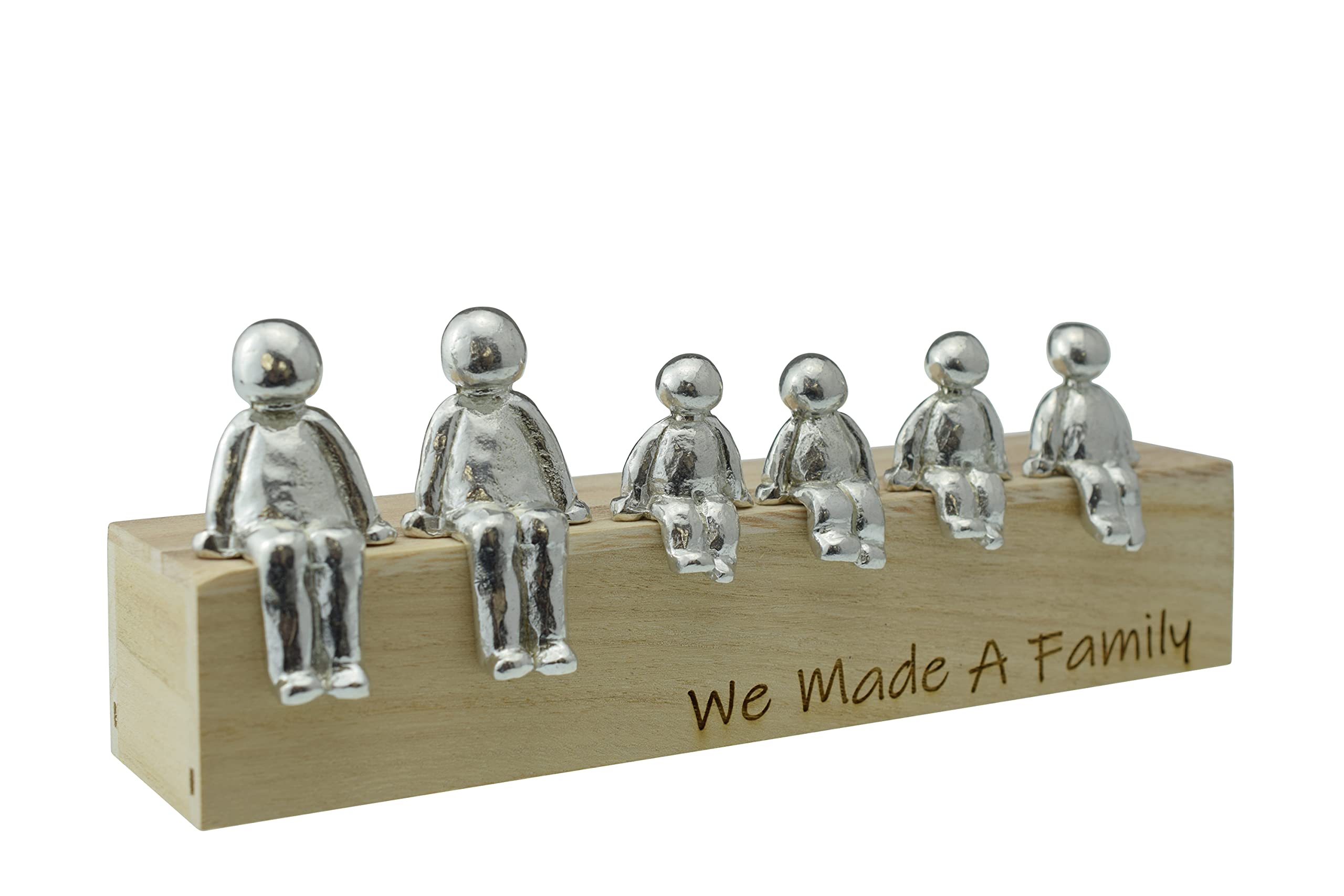 We Made A Family Ornament - Choose Your Family Combination (4 Children) Box & Woodgrain May Vary