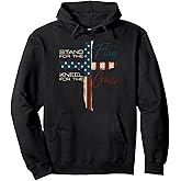 Stand the Flag and Cross Faith American Christian Pullover Hoodie