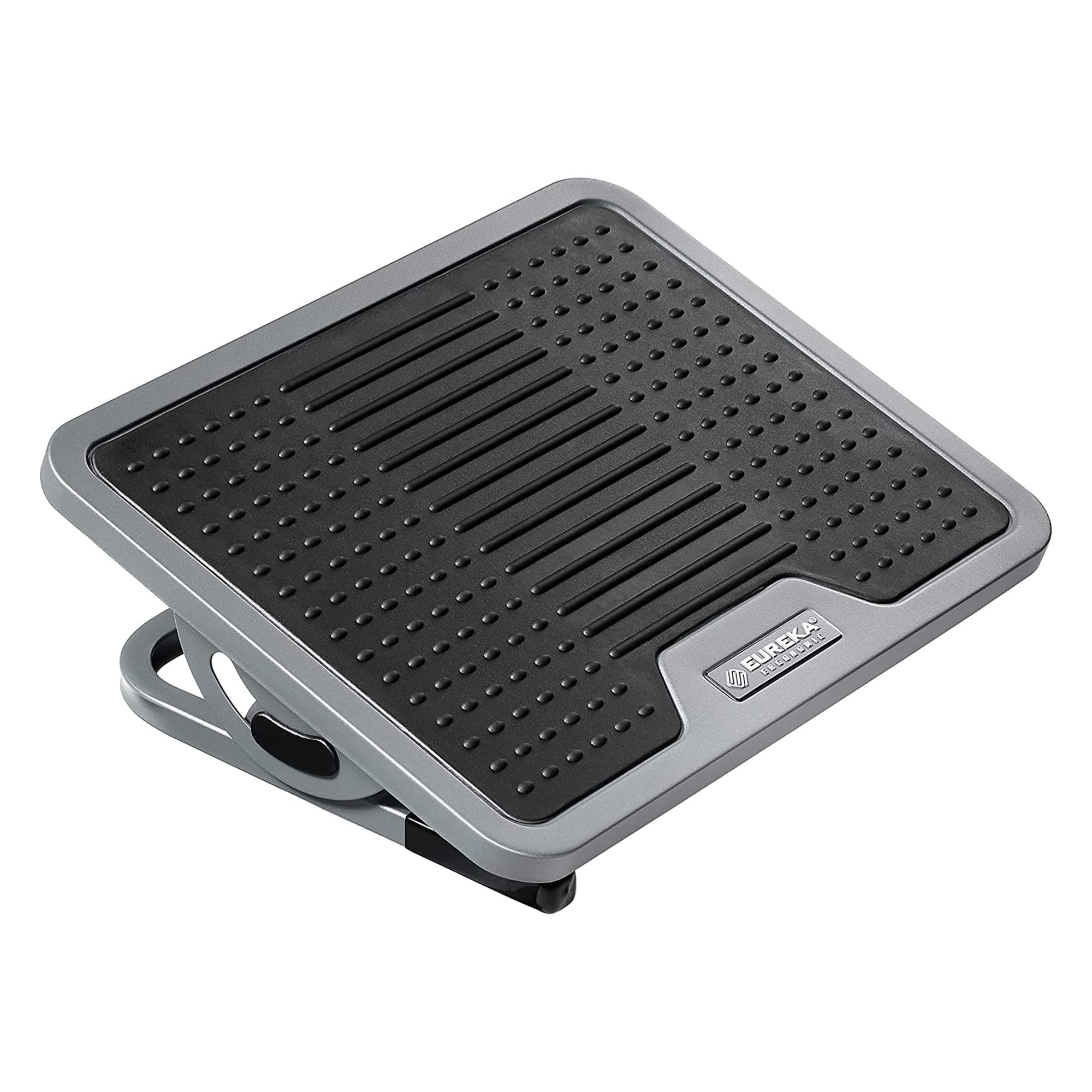 EUREKA ERGONOMIC Foot Rest Under Desk, Ergonomic Adjustable Footstool with Metal Frame, Massage Surface & 3 Height Positions, Non-Slip Foot Stool for Office & Home (Black & Gray)