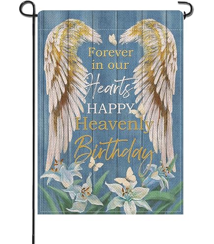 MELTELOT Gedenk-Flagge 'Always In Our Hearts' - Gartenflagge 30,5x45,7 Cm, Doppelseitig, Wetterfest (Polyester)