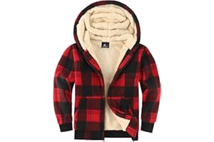 Dekomere Boys Fleece Jacket with Hood Unisex Child Sherpa Lined Zip Up Warm Coat Hooded Sweatshirt Outerwear