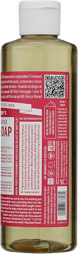 Dr. Bronner's Organic 18-in-1 Hemp Rose Pure-Castile Liquid Soap 237 ml view 7
