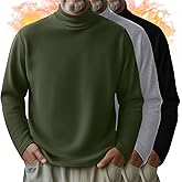 Neer 3 Pack Men's Long Sleeve Shirts, Turtleneck Thermal Sweaters Basic Pullover Tops Solid Casual Undershirts