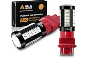 Alla Lighting 2800lm T25 Wedge 3156 3157 LED Bulbs, Red Brake Stop Tail Lights/Turn Signal Lights Lamps 3057 4057 4157 3457 3057KX 3157KX 4057KX P27/7W 3157LL Super Bright 5730 33-SMD Taillights
