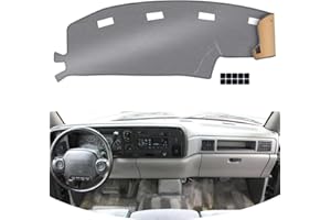 KEYOOG Dashboard Cover Dash Mat Fit for 1997-1994 Do-dge Ram 1500 2500 3500 (for Left Hand Drive),Car Dash Board Mat Anti-Glare Carpet,Non-Slip Pad Sunshield Protector (Grey)