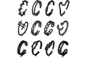 KOHOTA 12PCS 18K Gold Plated Adjustable Toe Rings for women Summer Beach Open Toe Rings Set Flower Arrow Tail Pinky Band Rings Barefoot Foot Jewelry