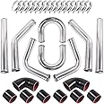 Aumtoni Universal 3" Inch Aluminum Intercooler U-Pipe Kit W/Silicone Hose and Stainless Steel T-Clamps