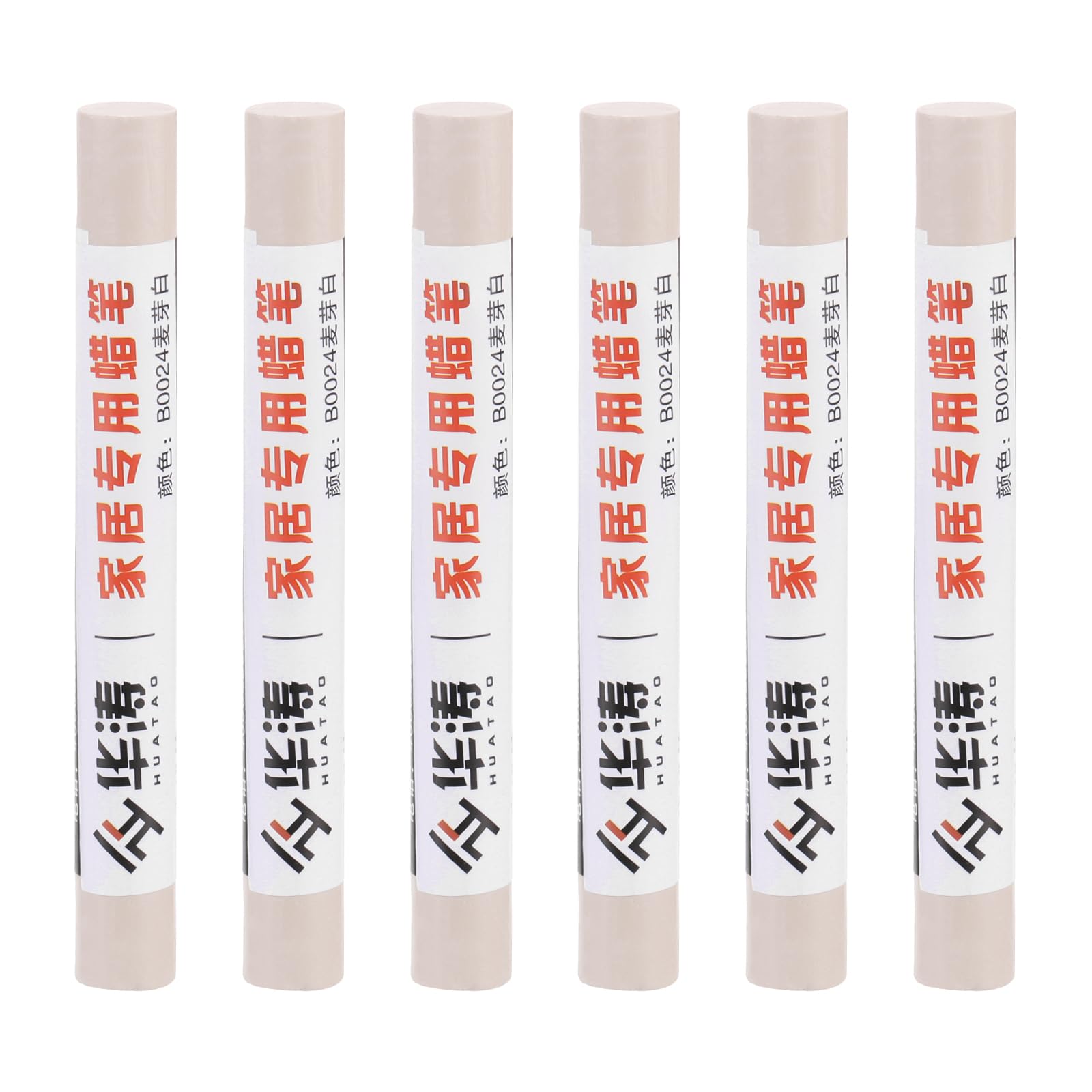 PATIKIL Furniture Repair Crayons, 6 Pcs Wax Wood Filler Sticks Wood Wax Crayons for Scratches, Wood Floor, Holes, Tables, Beige