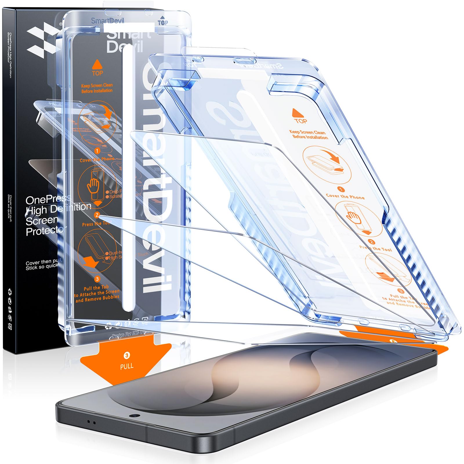 Photo 1 of SMARTDEVIL 3 Pack for Samsung Galaxy S26 Ultra Screen Protector, HD Clear Tempered Glass, 9H Scratch & Impact Resistant, Ultrasonic Fingerprint Sensor Compatible, Bubble-Free & Dust-Free