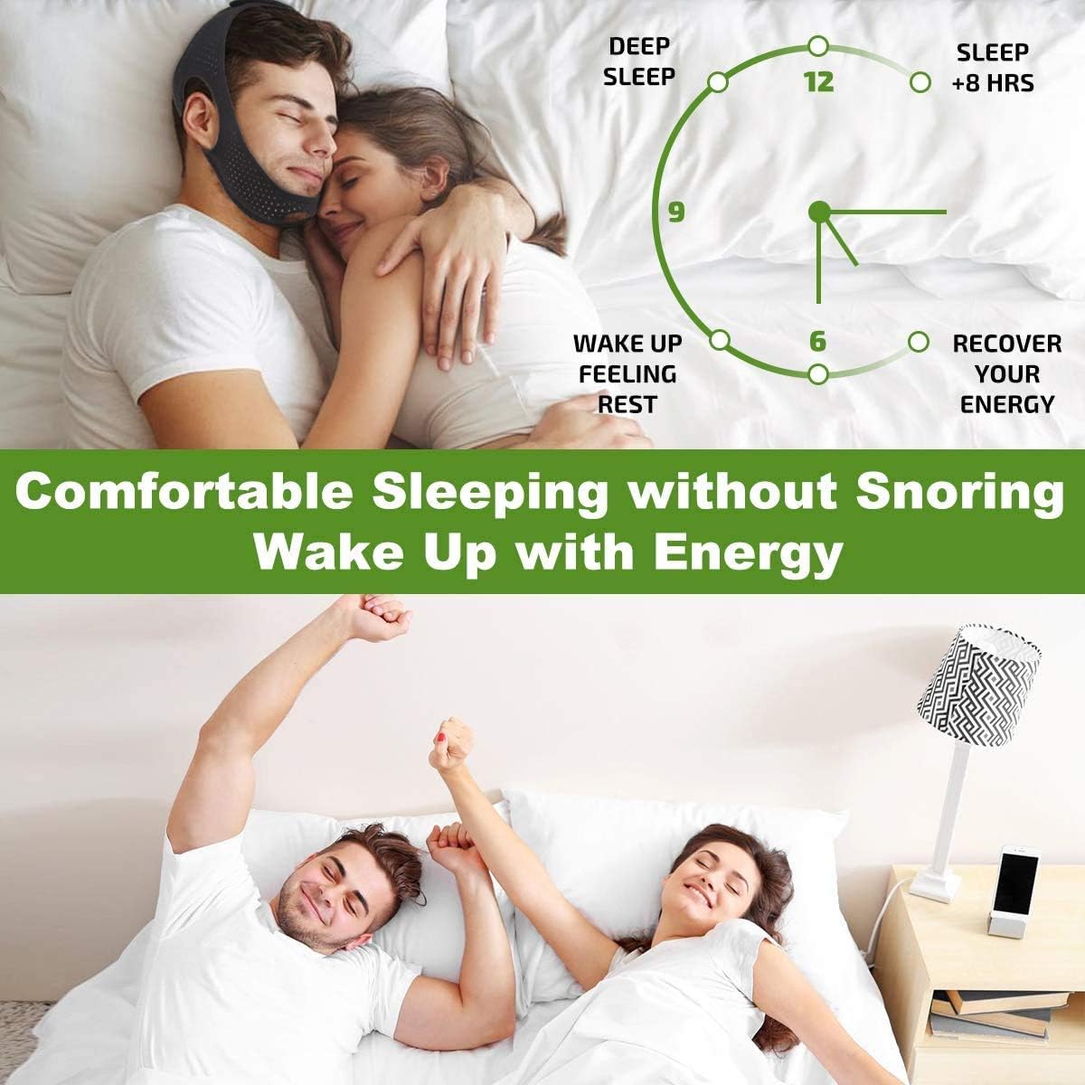 Atrilly Anti Snoring Chin Straps, Anti Snoring Devices, Stop Snoring Solution Snore Reduction Sleep Aids, Snore Stopper Relief Chin Straps for Men Women Snoring Sleeping Mouth Breather: Health & Personal Care