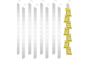 QOTANG 30 PCS Station Hanging Merchandise Strips with 30 S Hooks, Clear Retail Hanging Strips 23.6 Inch Plastic Merchandise Display Strips for Retail Store Snack Potato Bags Lightweight Product Supplies