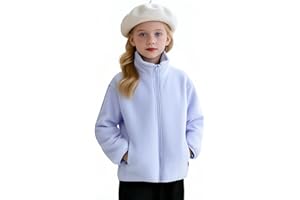 Balabala Girls Winter Coat Toddler Fleece Jacket Boys Girls Long Sleeve Full Zip Coat Warm Sherpa Jacket with Pockets