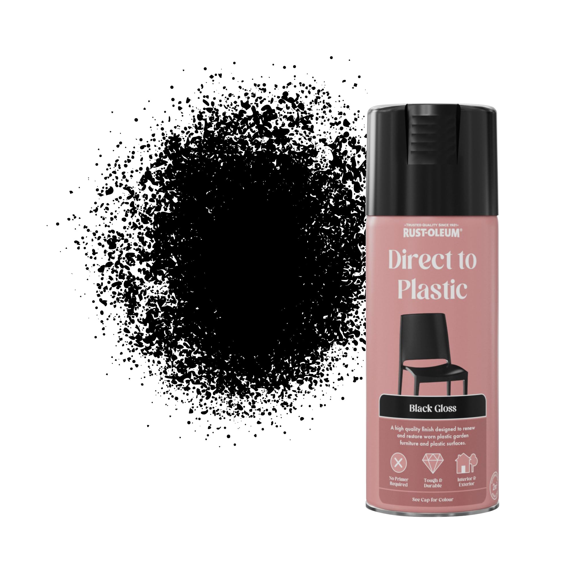 Rust-Oleum 400ml Direct to Plastic Spray Paint Aerosol - Black