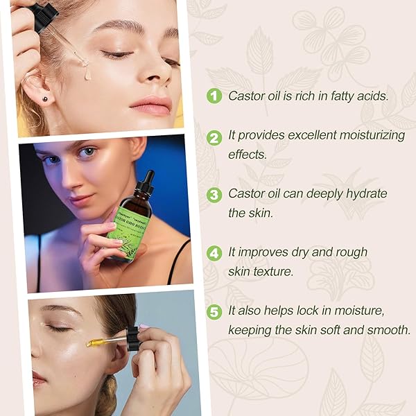 CHANHYER CASTOR OIL NATURAL COLD-PRESSED,100% PURE,MOISTURIZING FOR SKIN, HAIR CARE, HEXANE FREE,EYELASH GROWTH SERUM, PERFECT FOR MASSAGE(4 FL OZ/ 118 ML)